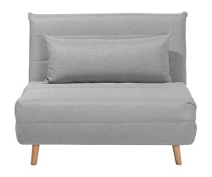 Beliani Canapé Chauffeuse en Tissu Gris Clair Convertible en Lit Confortable et Pratique pour Chaque Salon au Style Moderne