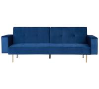 Beliani - Canapé Clic-Clac - Visnes - Velours, Bleu Marine