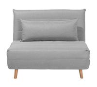 Beliani Canapé Chauffeuse en Tissu Gris Clair Convertible en Lit Confortable et Pratique pour Chaque Salon au Style Moderne
