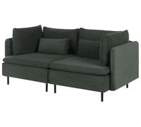 Beliani Canapé d'angle Moderne en Velours Côtelé 2 Places Modulable Vert Egeris