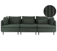 Beliani Canapé d'angle Moderne en Velours Côtelé 3 Places Modulable Vert Egeris