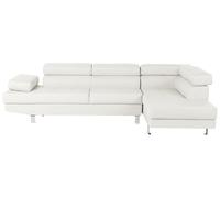 Beliani - Canapé d'Angle - Norrea - Cuir PU, Blanc