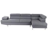 Beliani - Canapé d'Angle - Norrea - Tissu, Gris