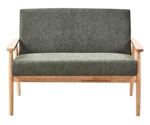 Beliani Canapé en Tissu Polyester 2 Places Rembourré Structure en Bois Vert et Marron Clair Esrum