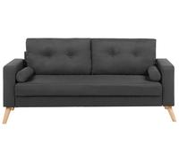 Beliani - Canapé - Kalmar - Moderne en Tissu Gris Foncé 2 Coussin en Forme de Ro