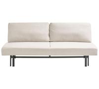 Beliani Canapé-lit en Tissu Dossier sans Accoudoirs Coussins Housses Amovibles Pieds en Fer Blanc Cassé Roykka