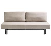 Beliani Canapé-lit en Tissu Hydrofuge Dossier sans Accoudoirs Coussins Housses Amovibles Pieds en Fer Beige Roykka