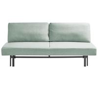 Beliani Canapé-lit en Tissu Hydrofuge Dossier sans Accoudoirs Coussins Housses Amovibles Pieds en Fer Vert Clair Roykka