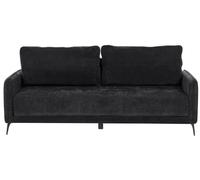 Beliani Canapé-lit Minimaliste en Tissu 3 Places Convertible Pieds en Métal Noir Heming