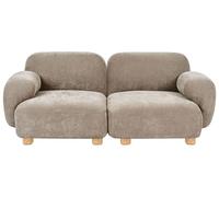 Beliani Canapé Moderne en Tissu 2 Places Modulable Pieds en Bois Beige Amli