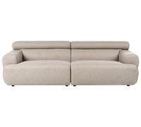 Beliani Canapé Moderne en Tissu 3 Places avec Accoudoirs et Appuie-tête Facile d'entretien Beige Hovden