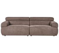 Beliani Canapé Moderne en Tissu 3 Places avec Accoudoirs et Appuie-tête Marron Hovden