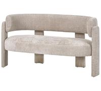Beliani Canapé Scandinave Moderne en Tissu Chenille Dossier Incurvé 2 Places Beige Clair Burea