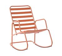 Beliani Chaise à Bascule de Jardin Moderne en Métal Design à Lattes Extérieur en Aluminium Orange Turi