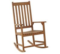Beliani Chaise à Bascule en Acacia Bois Clair Haut Dossier et Assise Epaisse Classique Bojano