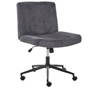 Beliani Chaise de Bureau en Velours Côtelé Pivotante Siège Pneumatique Inclinable Gris Geddes