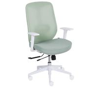 Beliani Chaise de Bureau Ergonomique avec Soutien Lombaire Accoudoirs Réglables Assise Coulissante Tissu Maille Verte Zeler