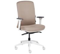 Beliani Chaise de Bureau Ergonomique Dossier Réglable Assise Coulissante Accoudoirs Réglables Soutien Lombaire Taupe Kamilon