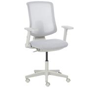 Beliani Chaise de Bureau Ergonomique Siège Coulissant Dossier et Accoudoirs Réglables Gris Clair Sero