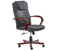 Beliani - Chaise de bureau massante en cuir noir avec fonction chauffage DIAMOND