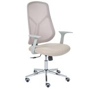 Beliani Chaise de Bureau Moderne Piètement Pivotant Hauteur Réglable Accoudoirs Assise en Maille Beige Nuviner
