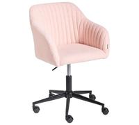 Beliani Chaise de Bureau Moderne Pivotante à Hauteur Ajustable Bouclé Rose Pastel Venice
