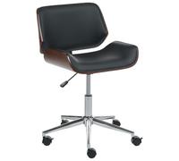 Beliani Chaise de Bureau Noir Cuir PU Contreplaqué Fonction Pivotante