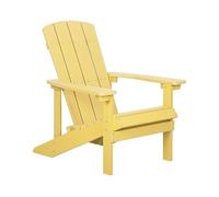 Beliani Chaise de Jardin Adirondack Jaune Bois Synthétique Fauteuil Bas