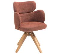 Beliani Chaise de Salle à Manger Pivotante Bouclé Orange Dossier Incurvé Style Scandinave