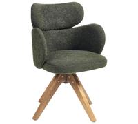 Beliani Chaise de Salle à Manger Pivotante Bouclé Vert Foncé Dossier Incurvé Style Scandinave