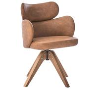 Beliani Chaise de Salle à Manger Pivotante Marron en Simili Cuir Dossier Incurvé Style Scandinave