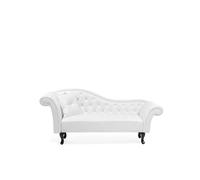 Beliani - Chaise longue Chesterfield en simili-cuir blanc LATTES