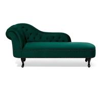 Beliani - Chaise longue Chesterfield en velours vert côté gauche NIMES