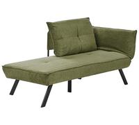 Beliani Chaise Longue Côté Droit Vert Tissu Unicolore Droite