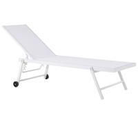 Beliani - Chaise longue Inclinable - Portofino- en Aluminium et Textile, Blanc