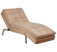 Beliani Chaise Longue Marron Clair Velours Unicolore Positions