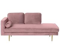 Beliani - Chaise Longue - Miramas - Côté Gauche, en Velours, Rose Poudré