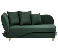 Beliani Chaise Longue Moderne 2 Places à Gauche avec Rangement et Coussins en Tissu Lin Vert Meri II