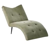 Beliani Chaise Longue Moderne avec Accoudoirs Capitonnés à Boutons Revêtement en Velours Côtelé Salon Vert Quilly
