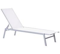 Beliani - Chaise longue - Noli - en Acier et Textile, Blanc