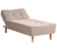 Beliani Chaise Longue Tapissé en Tissu Beige Idéale pour Chambre ou Salon Scandinave