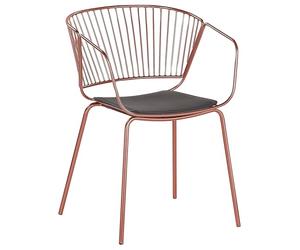 Beliani Chaises de Salle à Manger Cuivré Acier Simili-Cuir (Lot de 2)