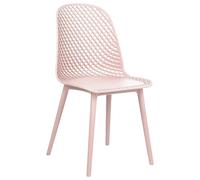 Beliani Chaises de Salle à Manger en Matière Synthétique Treillis Roses Lot de 4 Emory