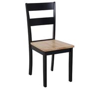 Beliani Chaises de Salle à Manger Noir Bois d'Hévéa (Lot de 2)