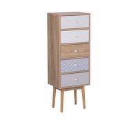 Beliani - Chiffonnier marron et blanc avec 5 tiroirs FOLEY