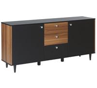 Beliani - Commode 3 Tiroirs - Kuro - en Panneau de Particules de Bois et Métal,