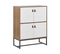 Beliani - Commode Haute - Nueva - 2 Compartiments à Portes, en MDF, Effet Bois C