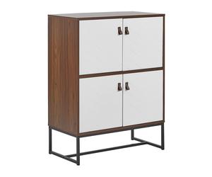 Beliani - Commode Haute - Nueva - 2 Compartiments à Portes, en MDF, Effet Bois F