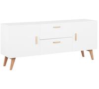 Beliani - Commode - Meet II - Blanche en Bois au Design Moderne 2 Portes et 2 Ti