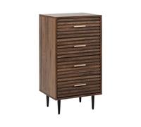 Beliani Commode Moderne à 4 Tiroirs de Rangement Pieds en Fer Cadre MDF Bois Foncé Keith